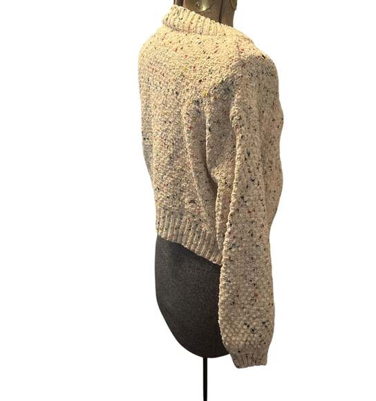 Cream Chunky Knit Sweater with Colorful Flecks One Size - Picture 2 of 4